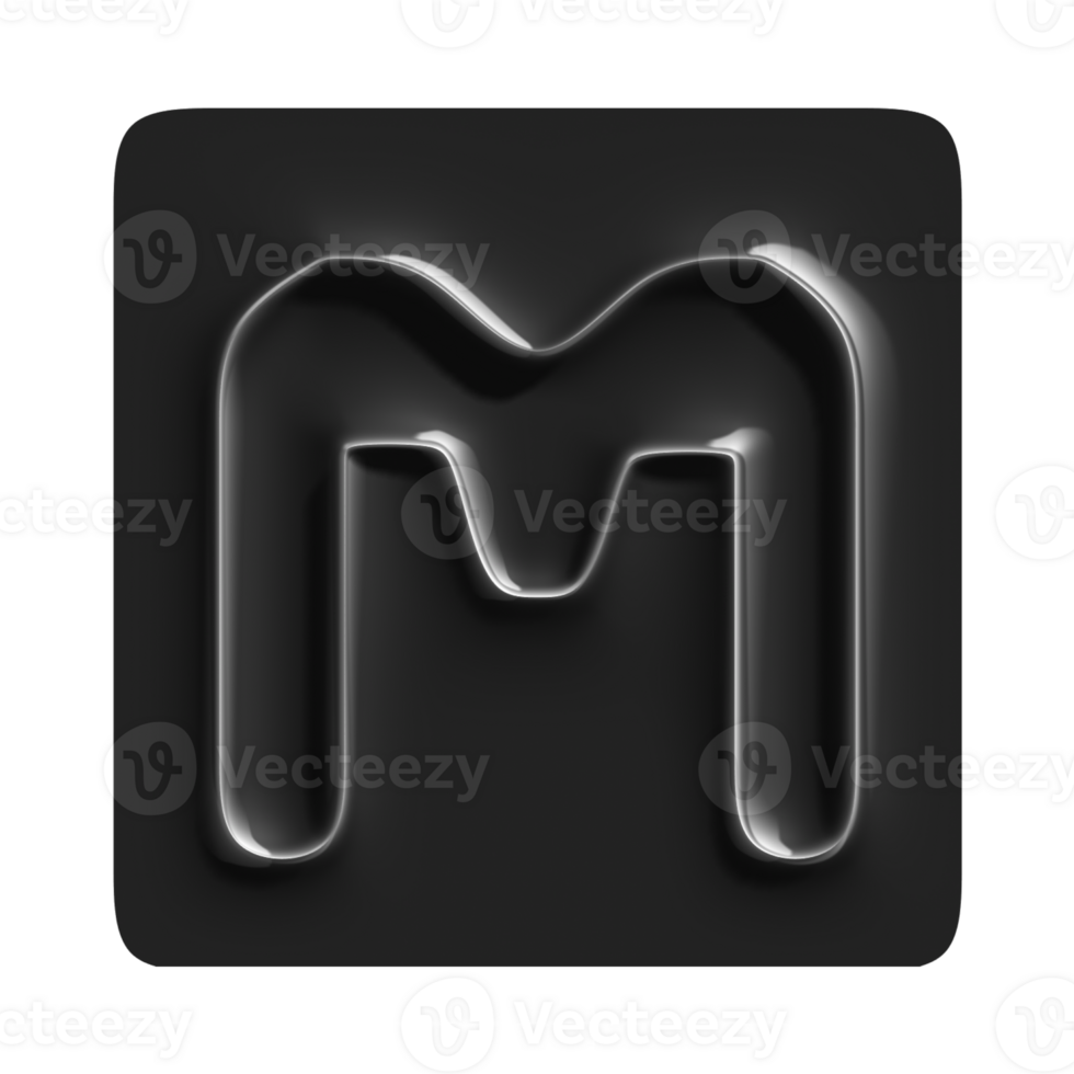 A black and white logo with the letter m png