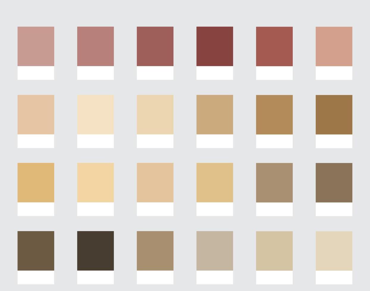 Color Palette 24 Faded Renaissance - Muted, Historic, Light Tones, Frescoes, Dusty Reds, Golds, Beiges - with HEX Codes and Names, Colour Scheme and Combinations vector