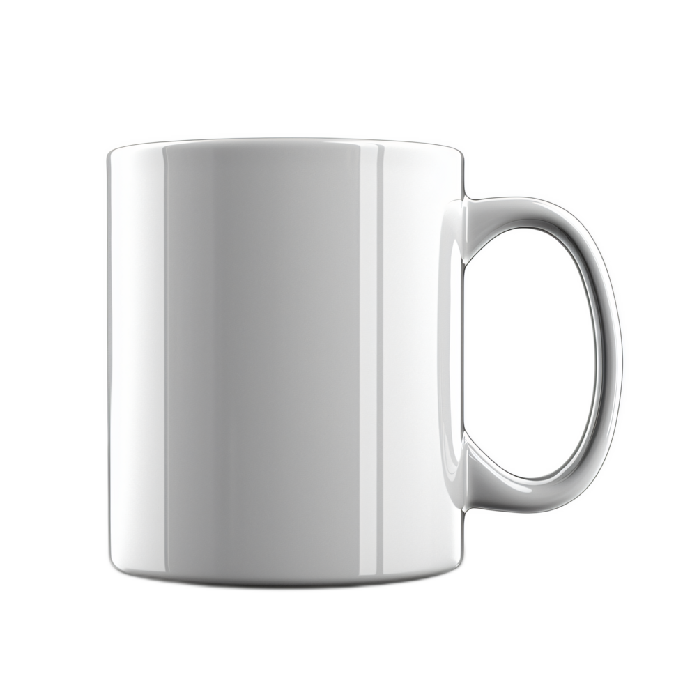 Plain White Coffee Mug on Transparent Background for Customization and Creative Design Use png