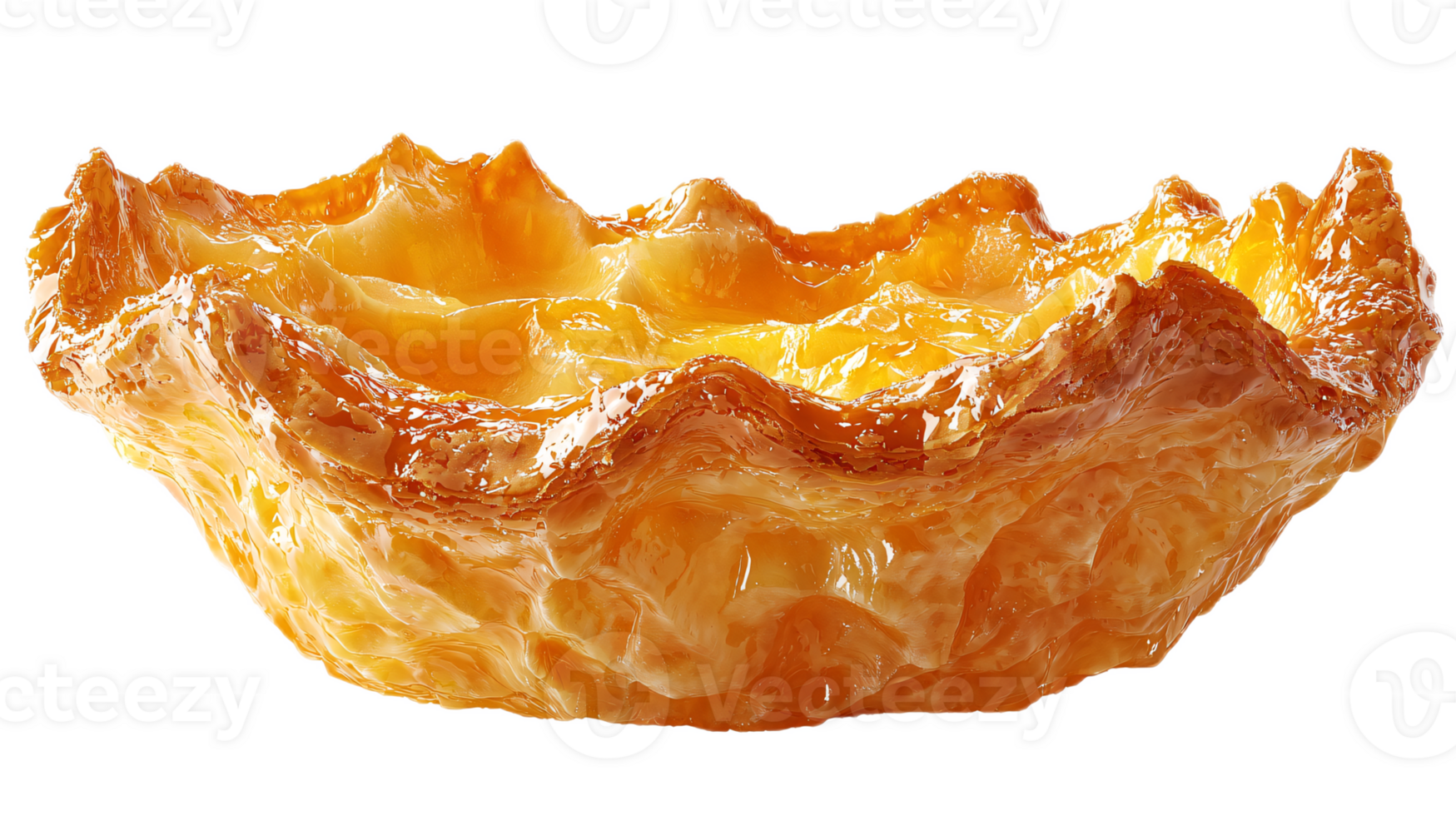 Delicious Golden Pastry Shell with Crisp Edges and Smooth Filling Close-Up View png
