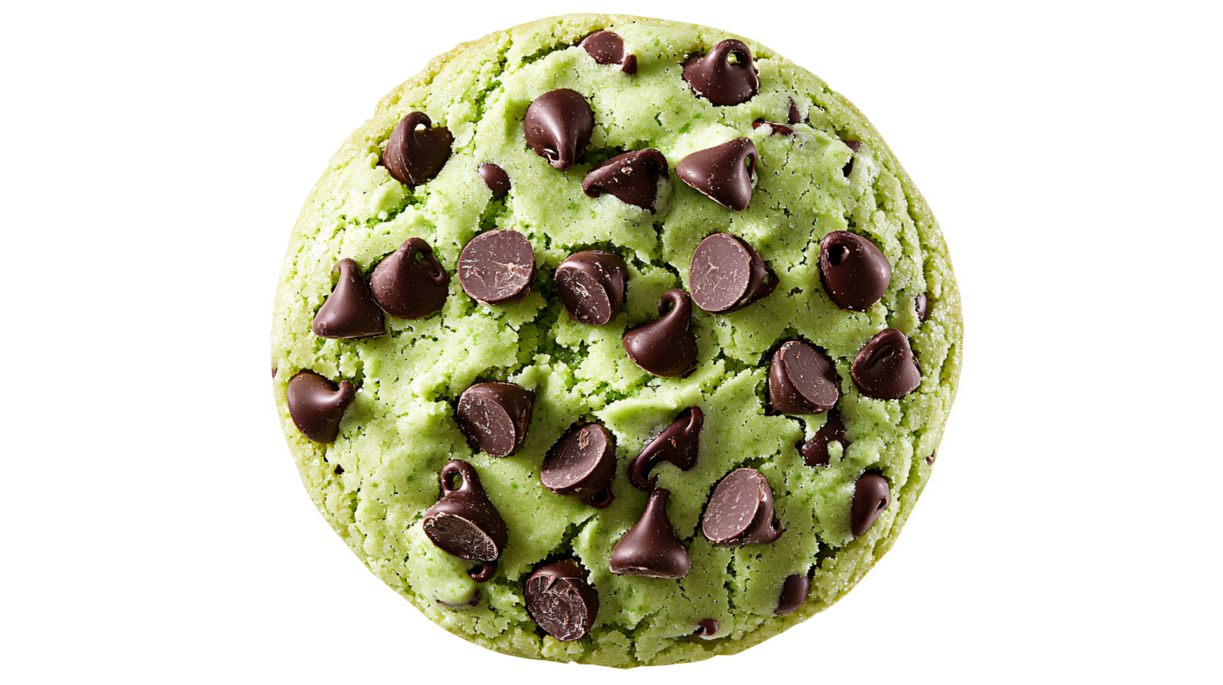 Green Mint Chocolate Chip Cookie with Chocolate Chips png