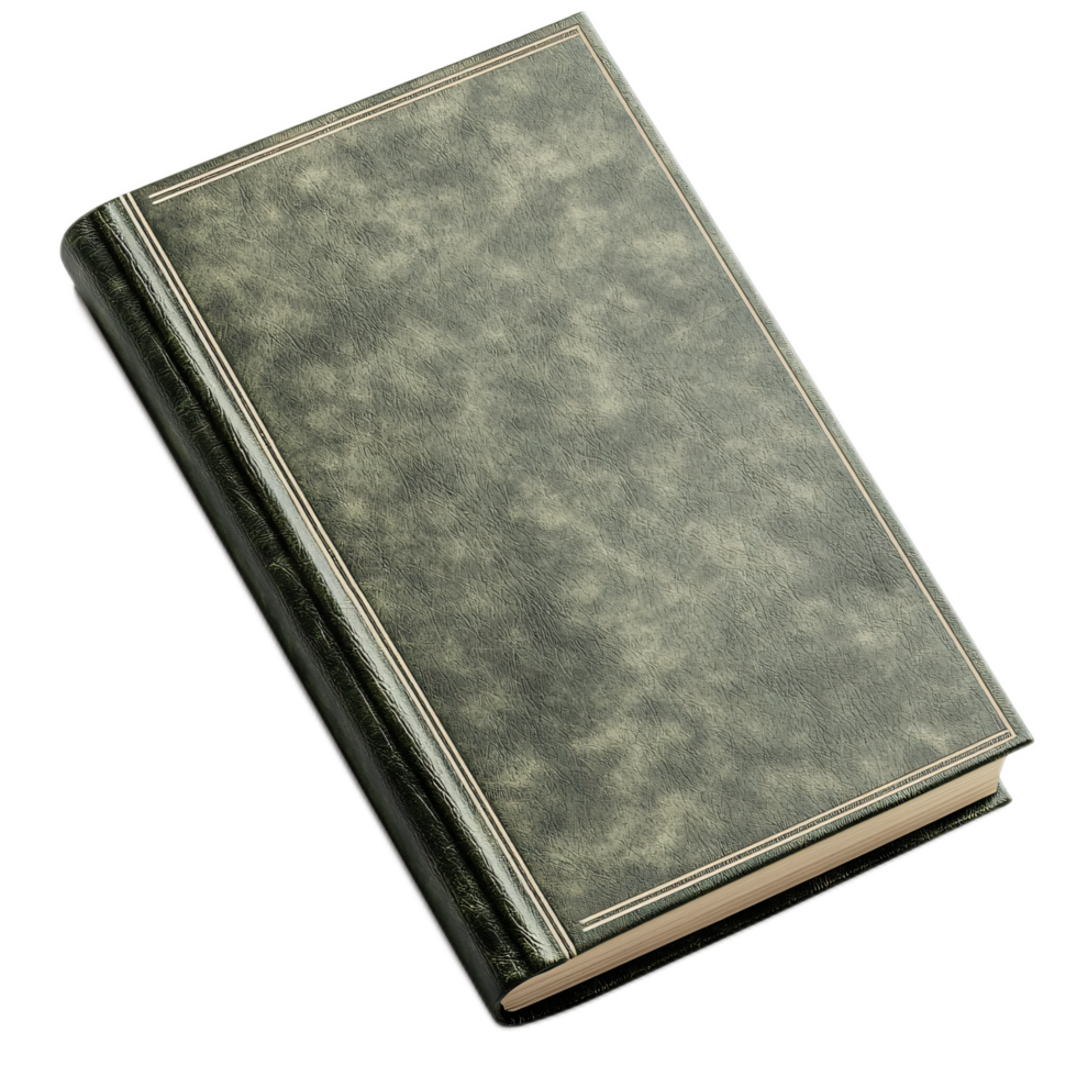 Vintage Styled Hardback Book with Leather Texture and Elegant Cover Design for Background Use png