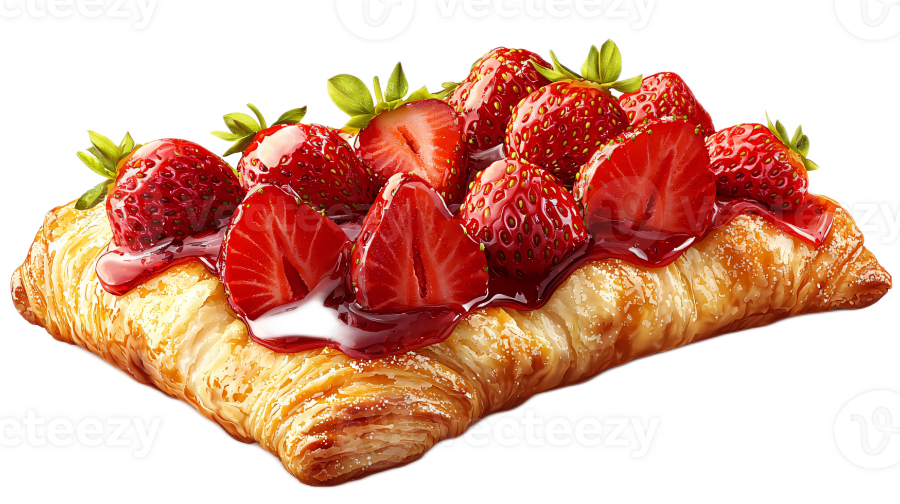 Delicious Strawberry Tart with Flaky Pastry and Fresh Strawberries png