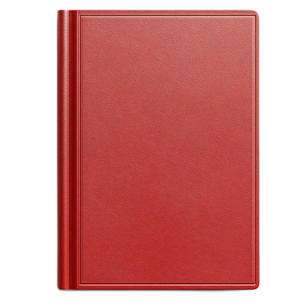 Bright Red Hardcover Book with Plain Cover, Perfect for Blank Journal or Notebook Use png