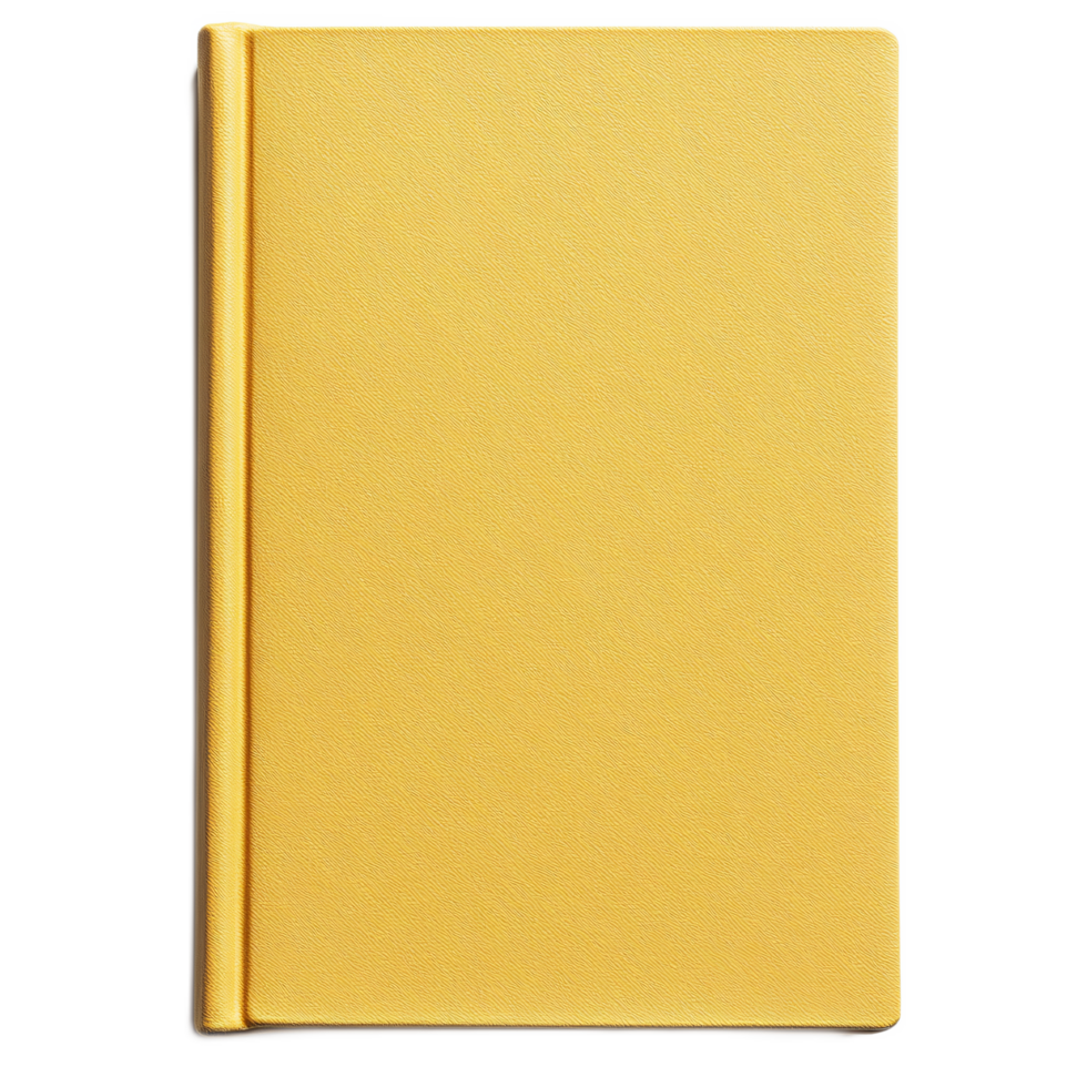 Bright Yellow Blank Notebook with Smooth Cover for Creative Writing and Note-Taking Projects png