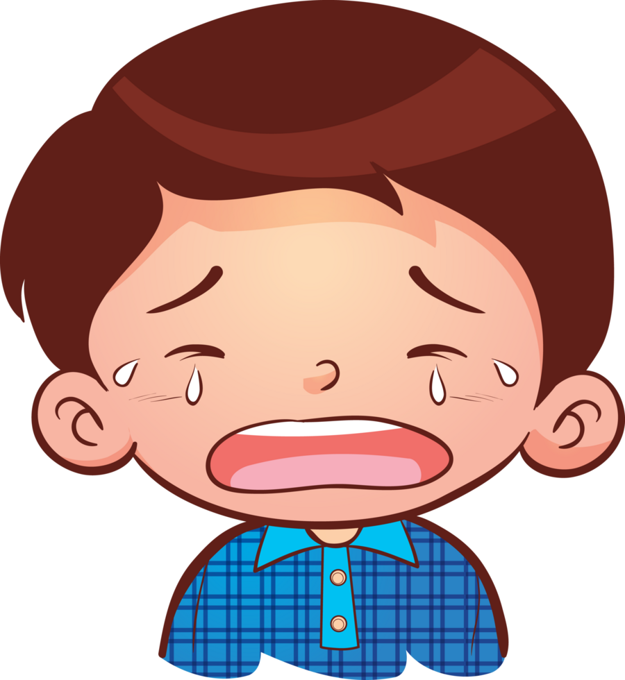 Picture of a crying boy's face png