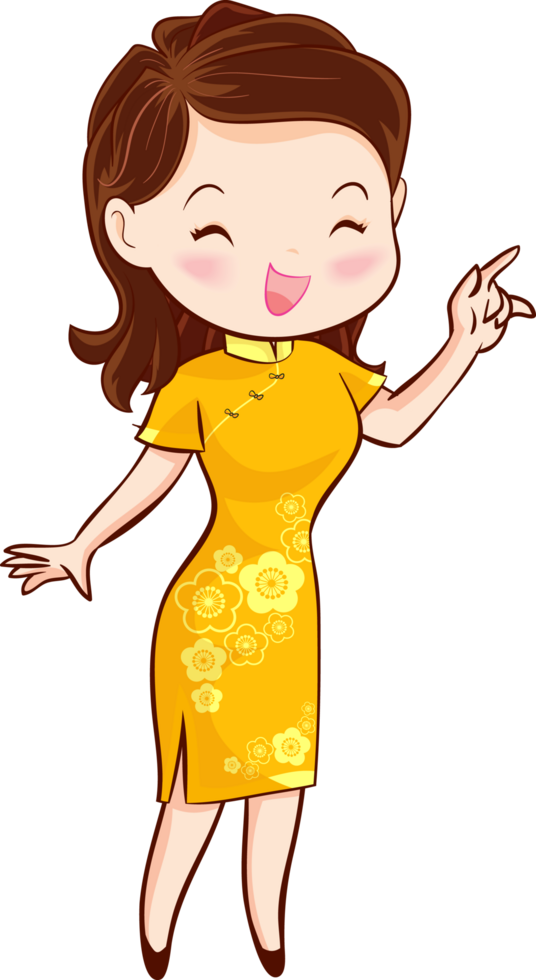 Pretty girl in red smiling brightly for a festive celebration. png