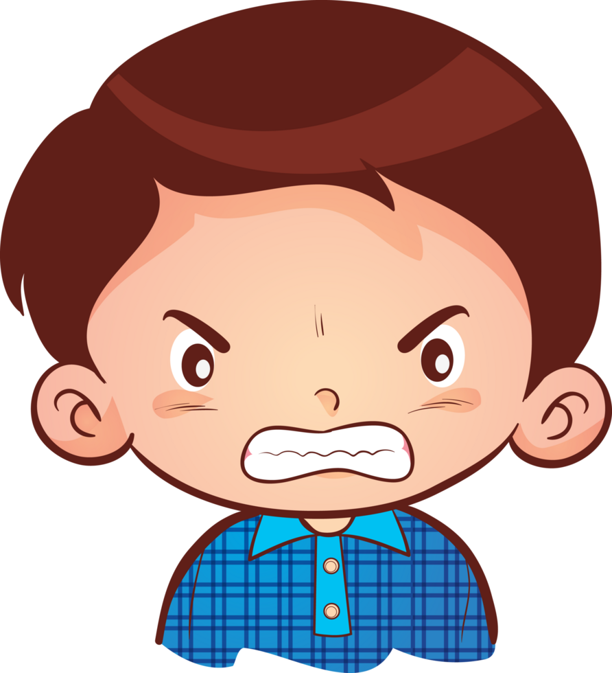 Image of the face of an angry boy png