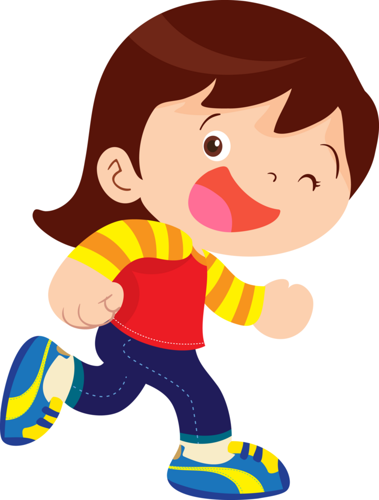 Pop art little girl laughing joyfully in a playground. png