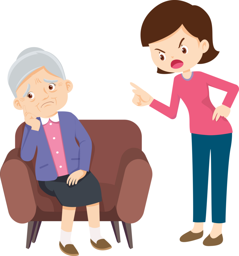 The daughter was complaining to her grandmother about something that seemed sad. png