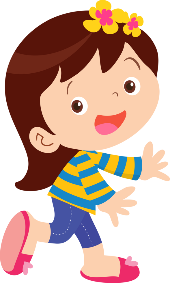 A cheerful-looking girl is running around happily. png