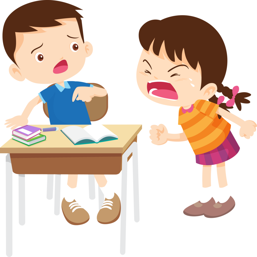 A school girl who is unreasonably dissatisfied with her classmate. png
