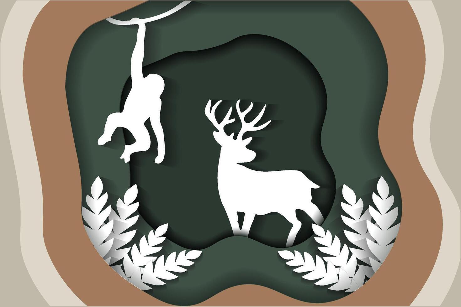 World wildlife day illustration in paper style vector