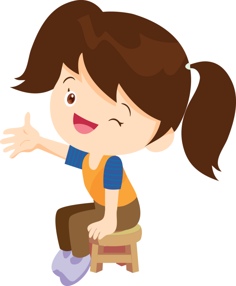 A girl with pigtails winks and a bright and lovely face. png