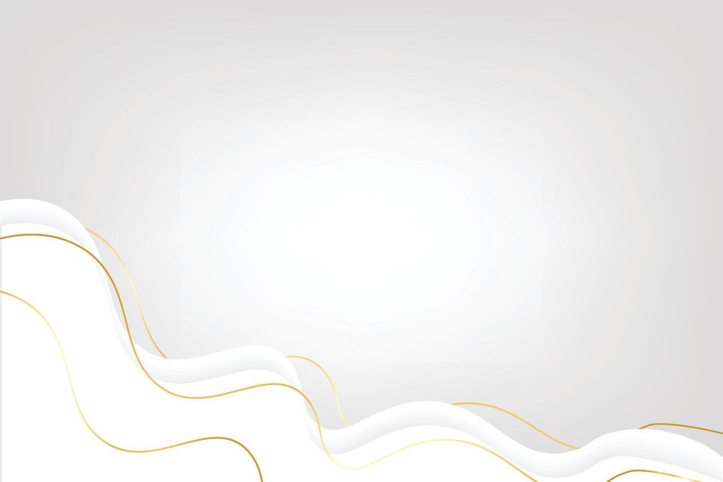 Grey background with golden and white wave lines vector