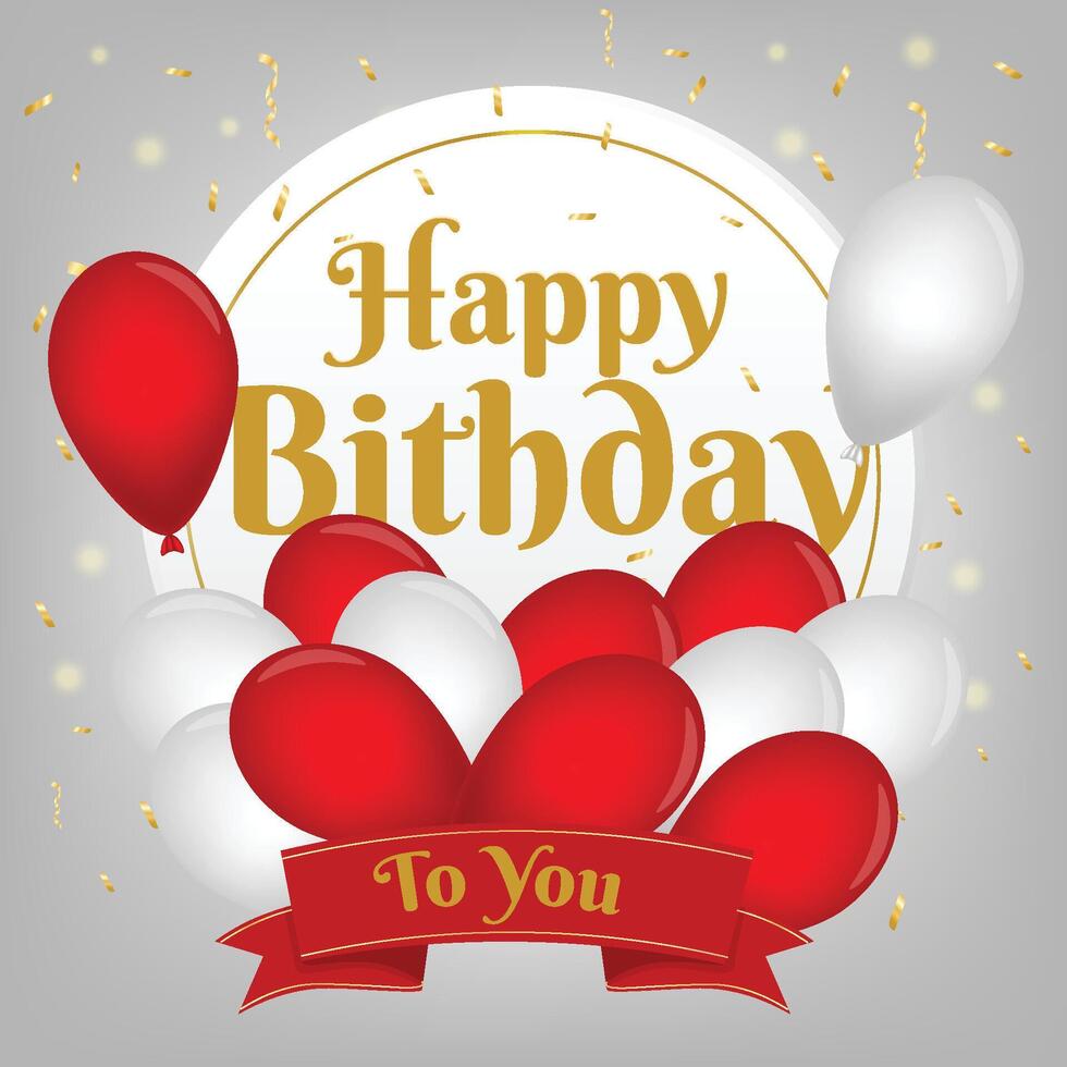 Happy birthday greeting with confetti vector