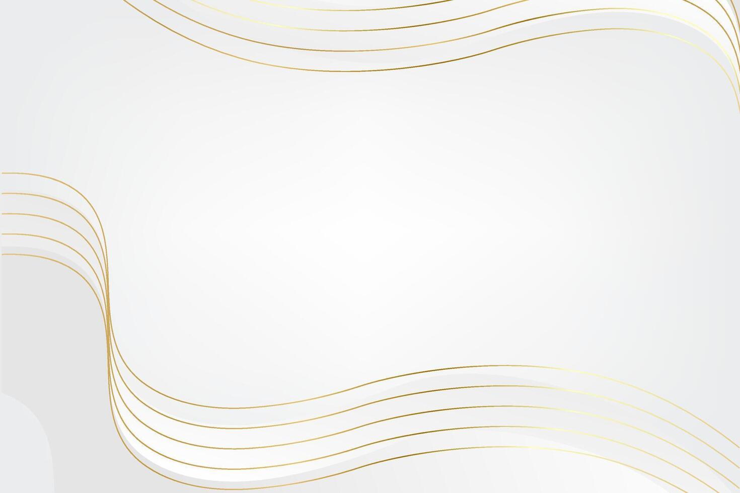Minimal style white banner with golden wavy stripe vector