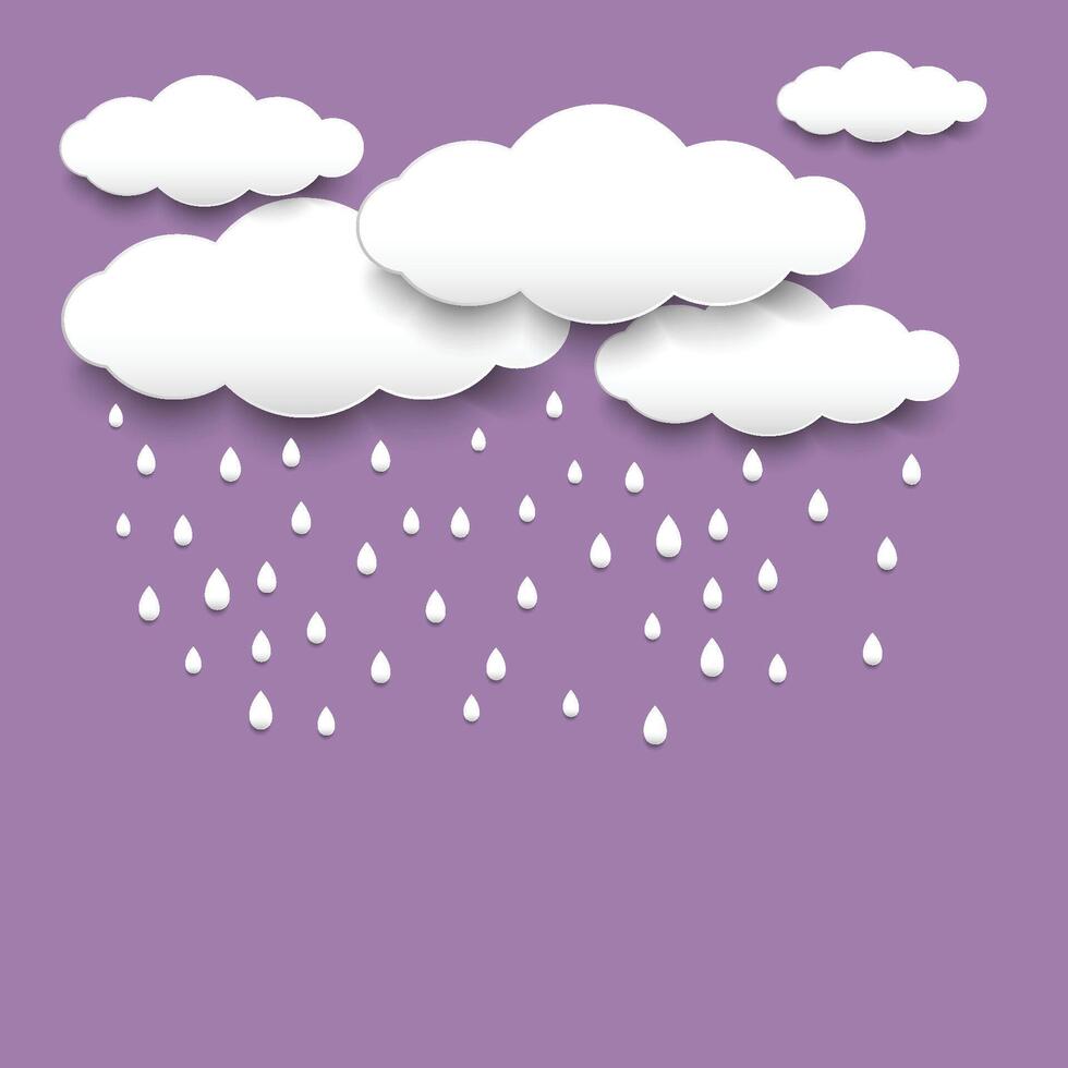 Cloud with falling rain background vector