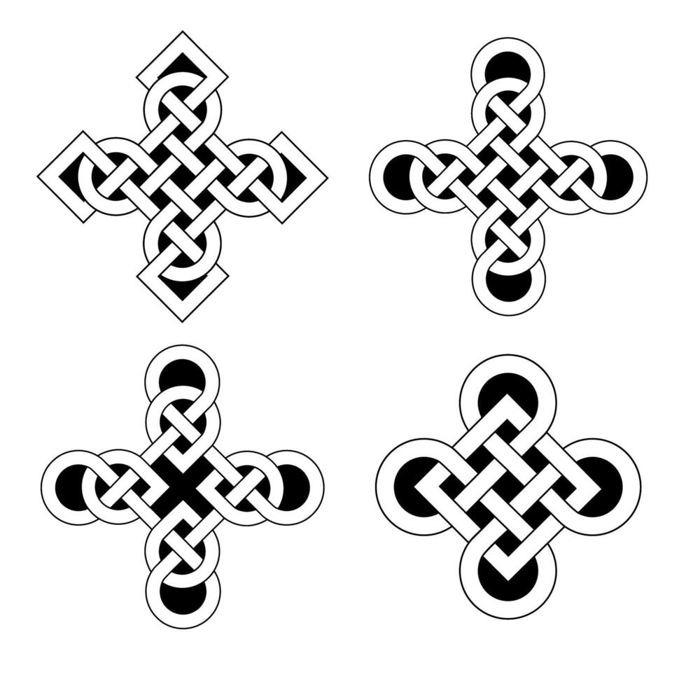Celtic ornaments , knots collection,northern Irish motif vector
