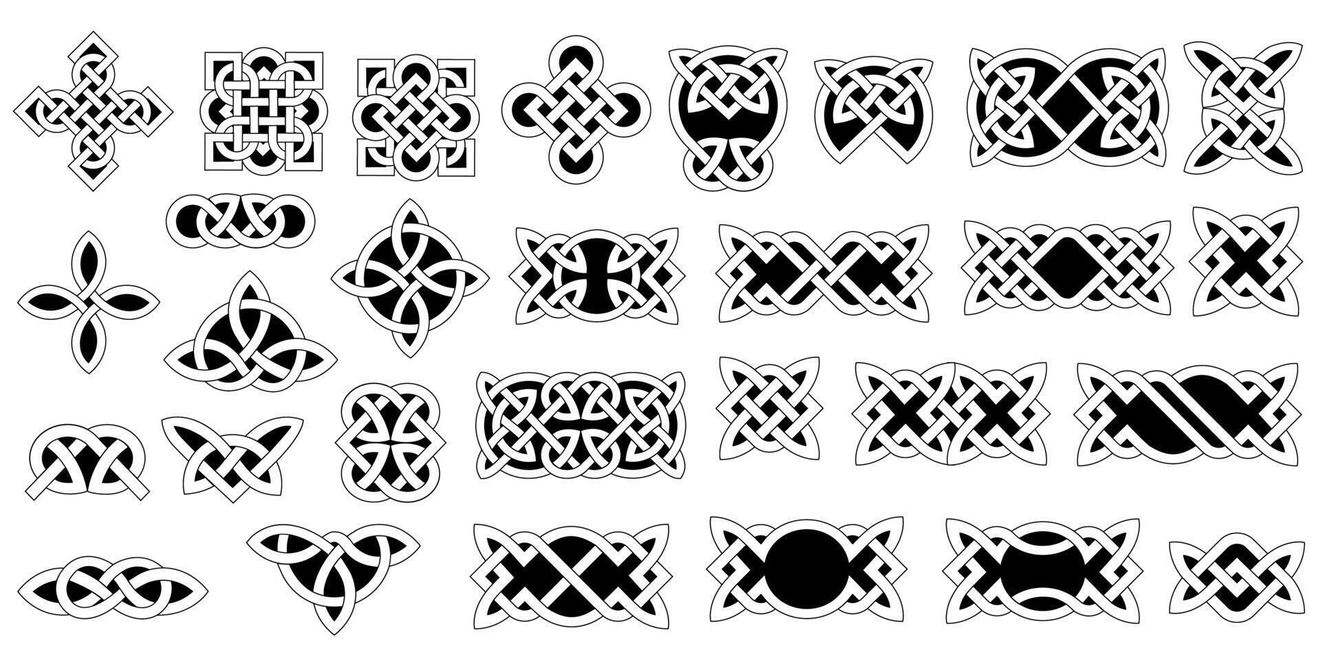 Celtic knots, ornaments northern Irish motifs collection vector