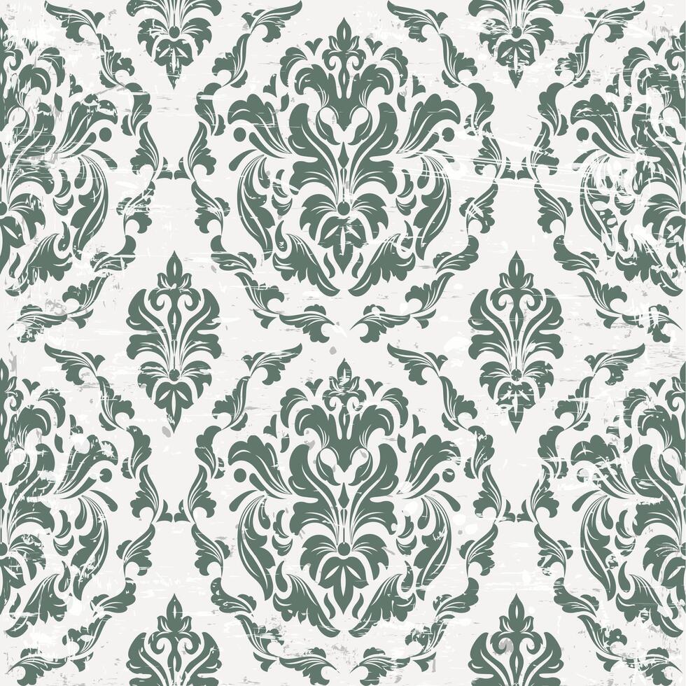 Damask classical seamless pattern grunge background vector