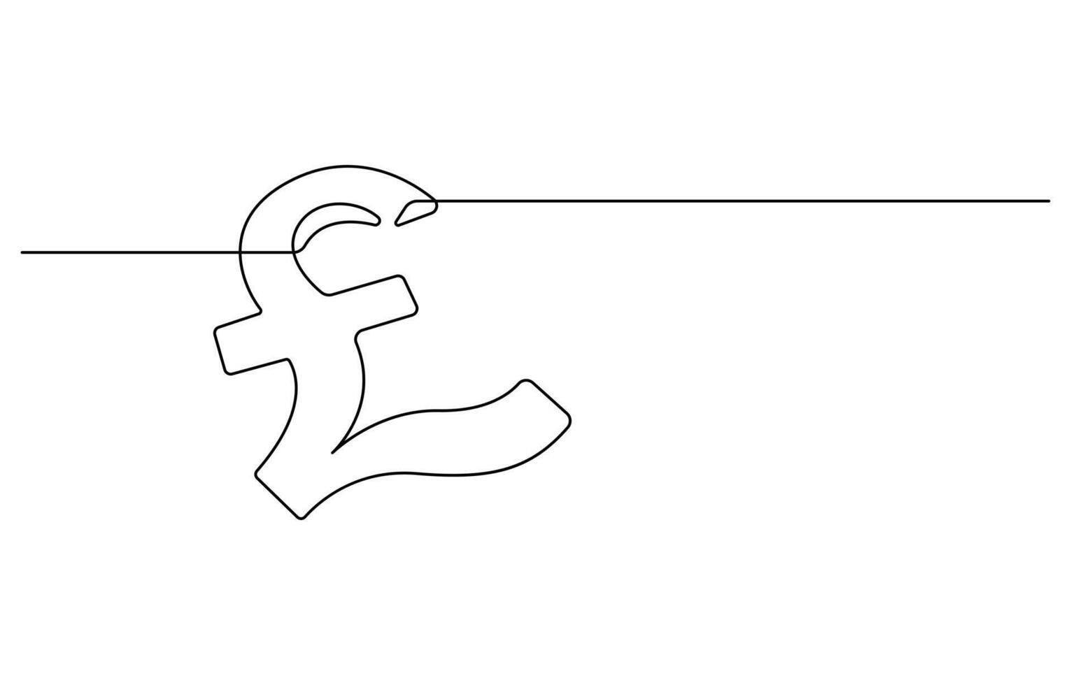 line drawing of pound sterling symbol vector