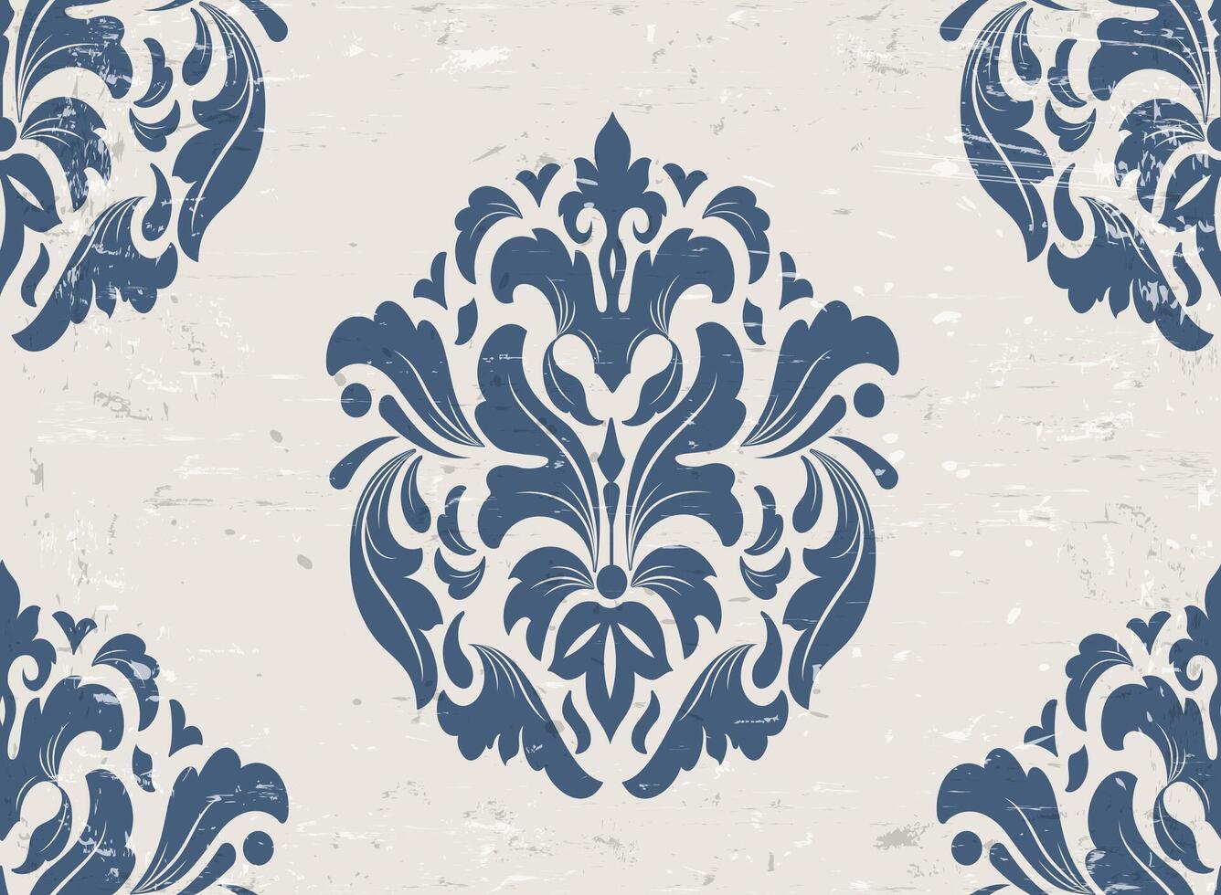 Luxury damask seamless pattern grunge background vector