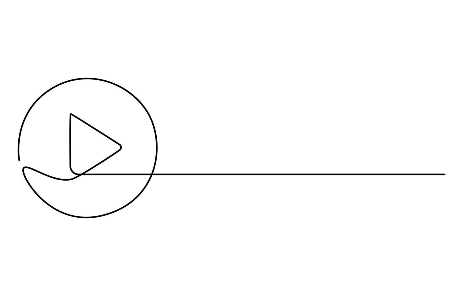 Continuous line drawing of play icon. vector