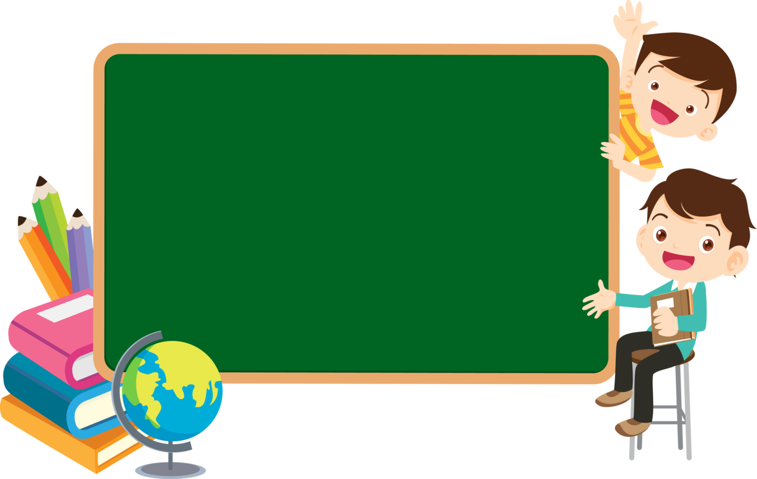 Young boy reading aloud in front of his classmates. png
