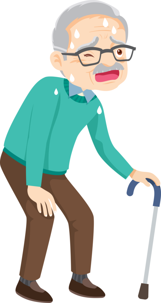 Pop art grandpa feels exhausted from heatwave png
