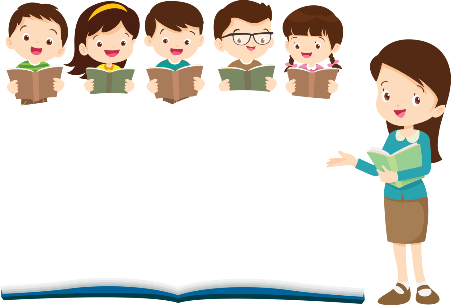 Cute preschool kids sitting in class, ready to learn. png
