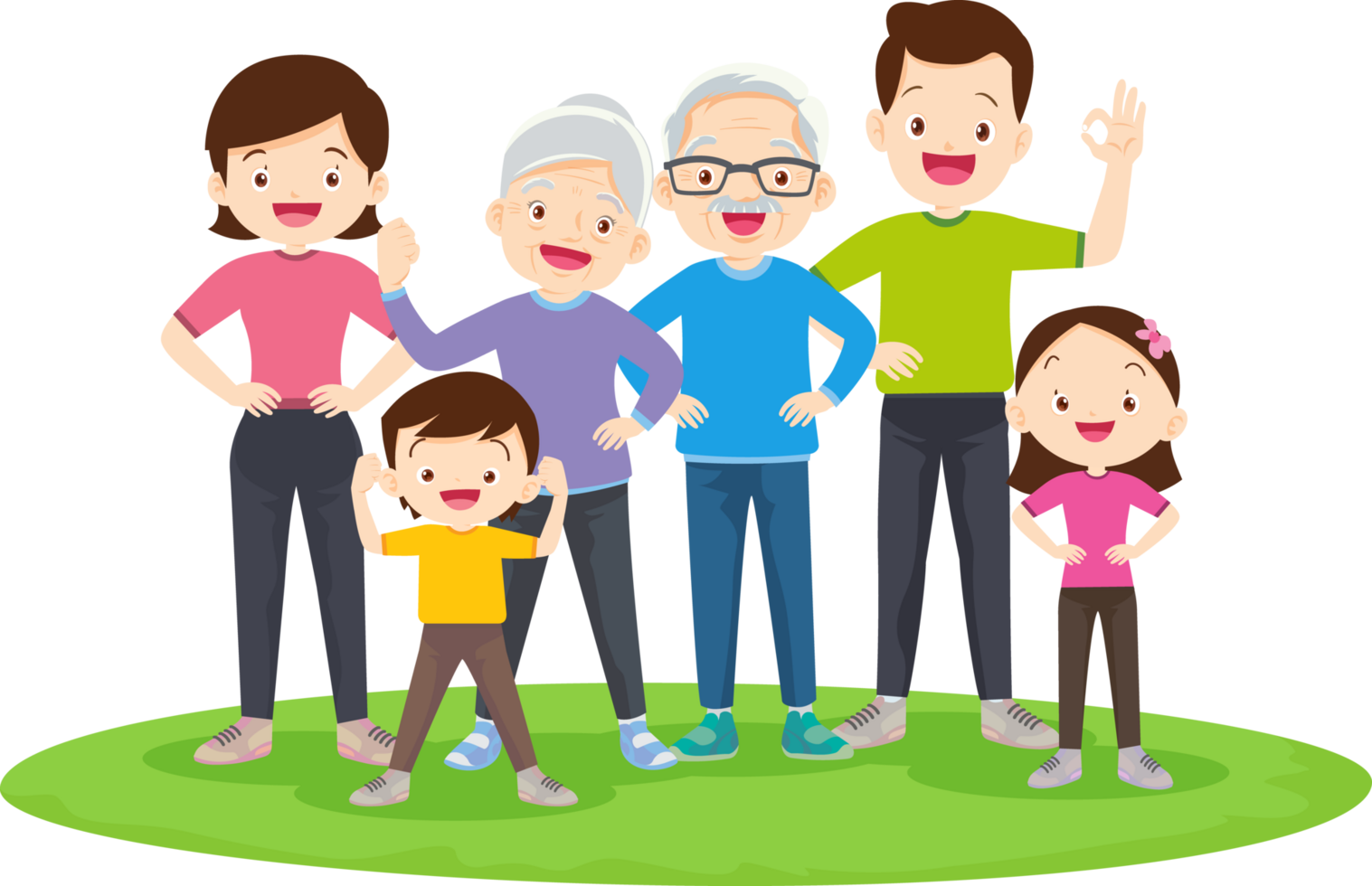 A healthy and cheerful family from daily exercise png