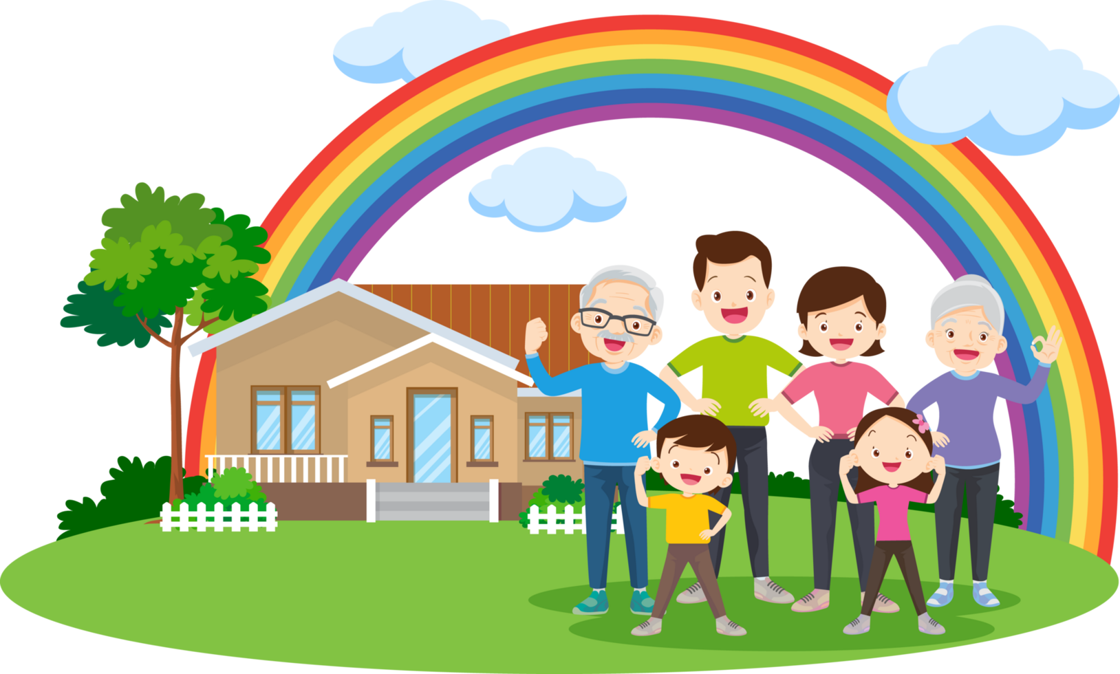 Family members come out to encourage people to exercise for good health. png