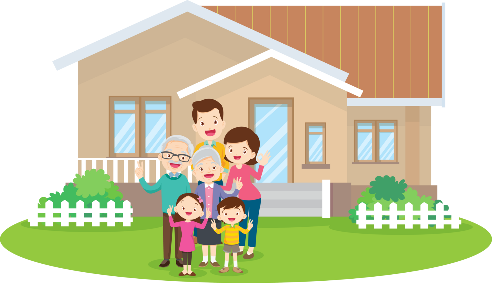 Happy family enjoying a joyful moment together at home. png