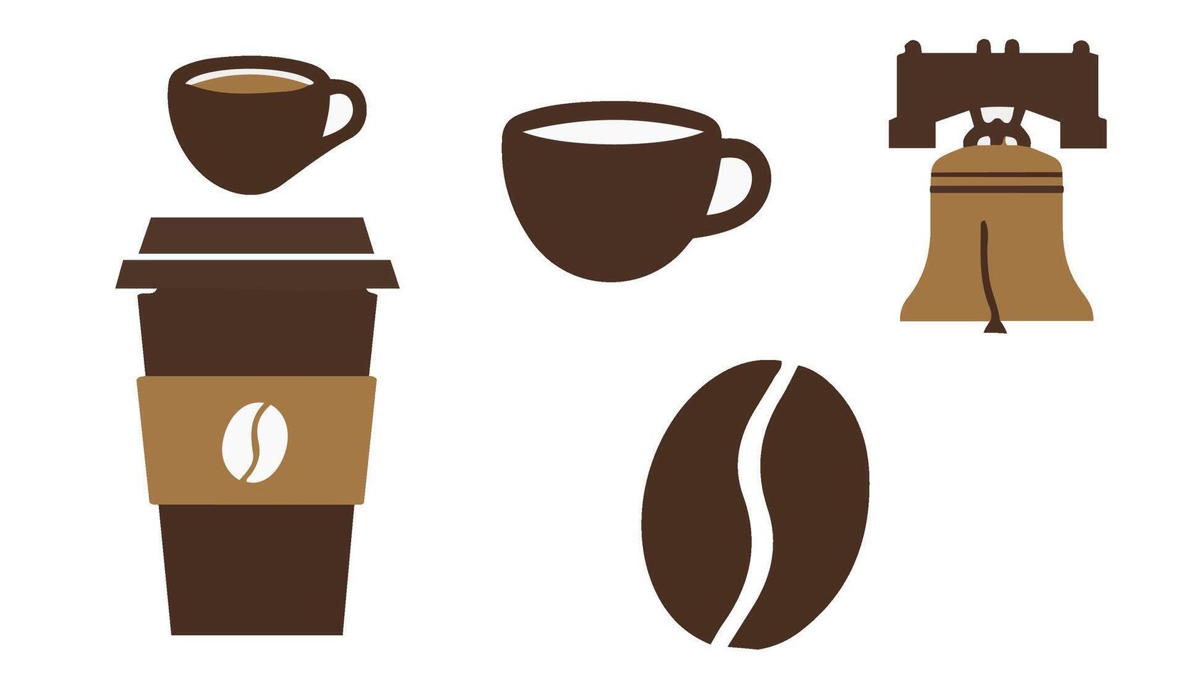 Elegant Brewed Coffee Cup Icons for Branding vector