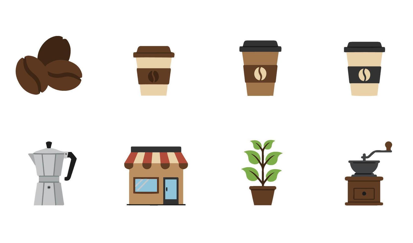 Espresso Coffee Making Set with Traditional Coffee Tools vector