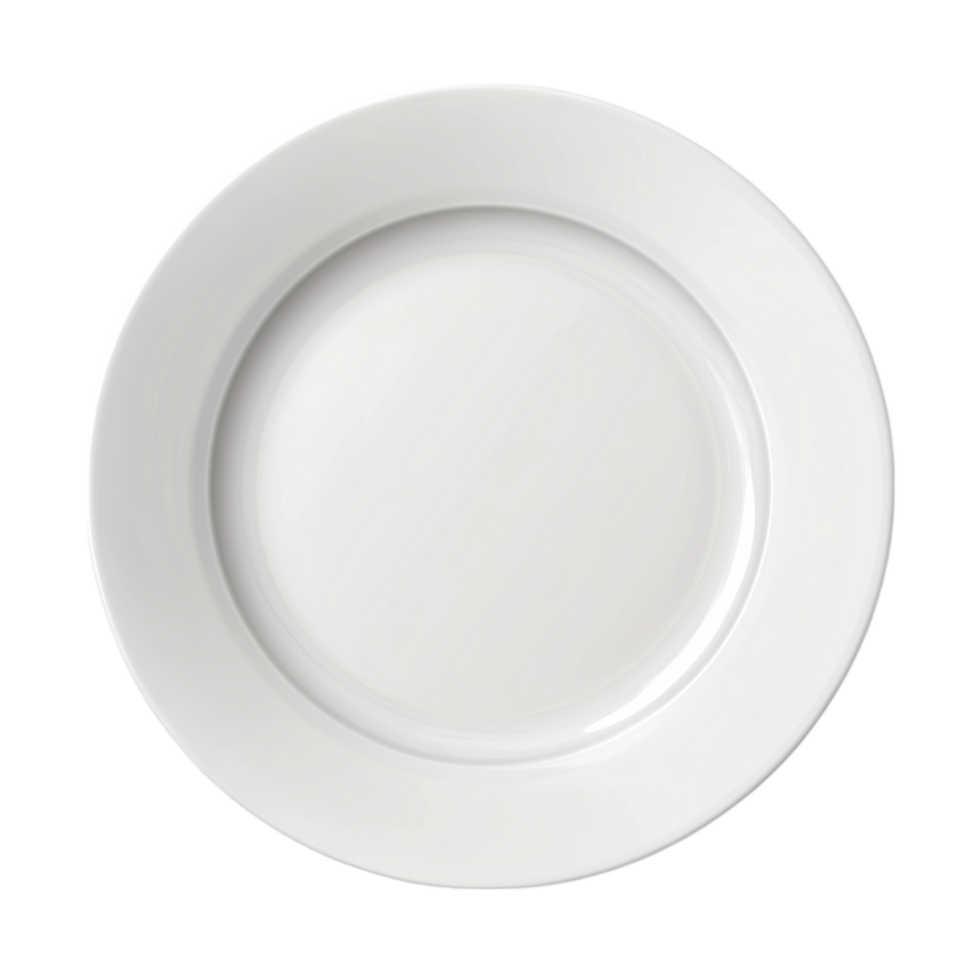 empty white plate isolated on transparent background png