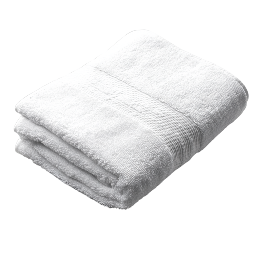 a folded white towel on a transparent background png
