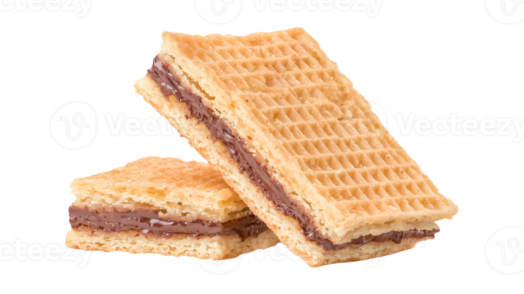 Transparent Background of Crispy Chocolate Wafers png