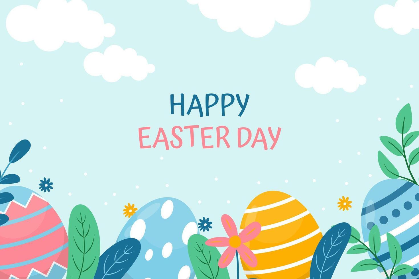 Happy Easter background with Easter egg illustration vector