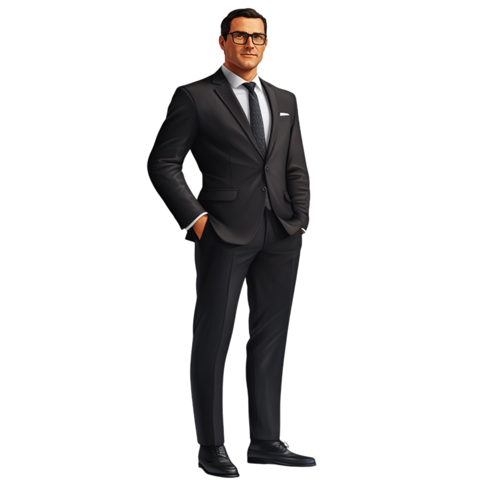 a man in a suit standing isolated on transparent background png