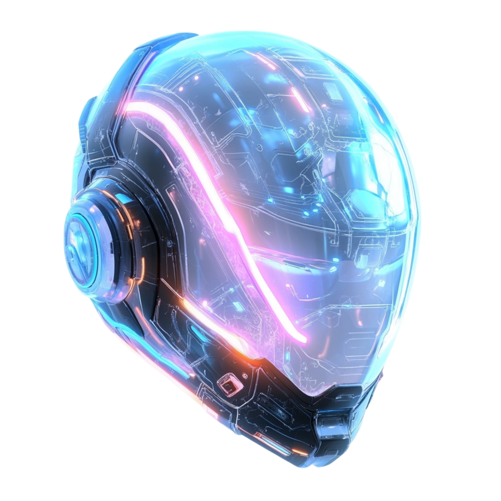 a helmet with glowing isolated on transparent background png