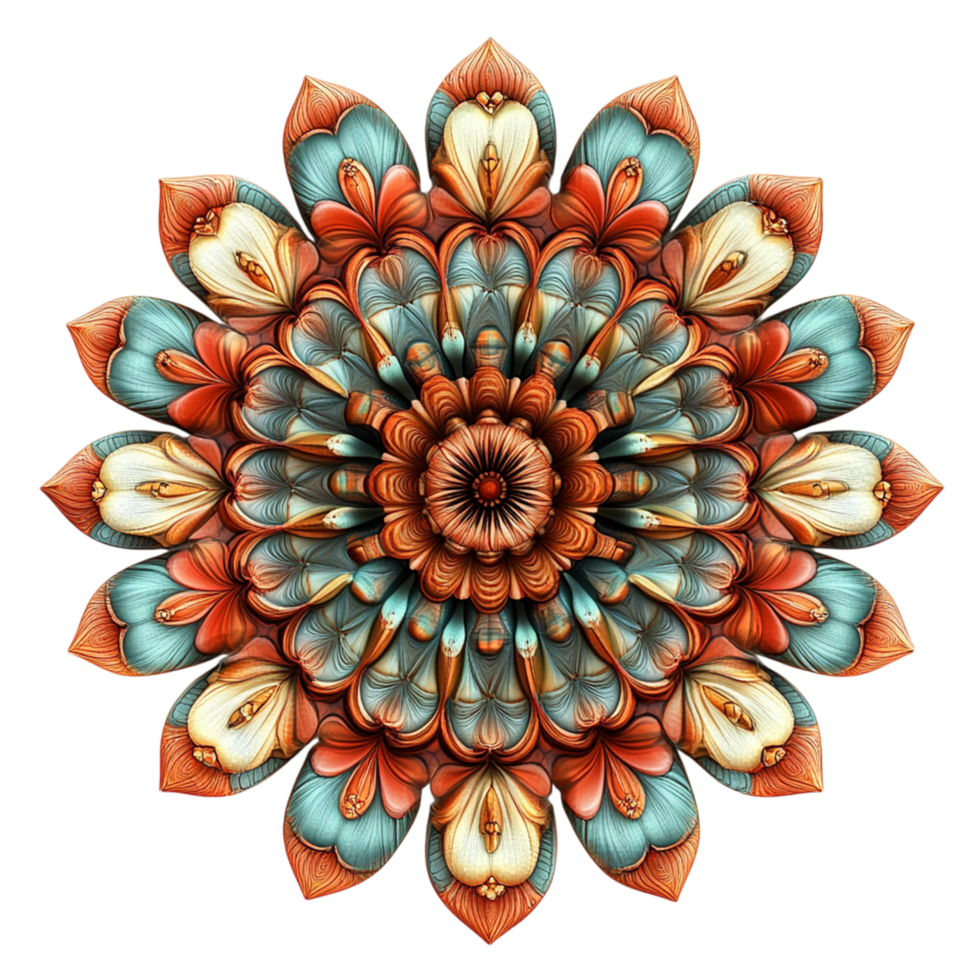 Mandala colorfull design isolated on transparent background png
