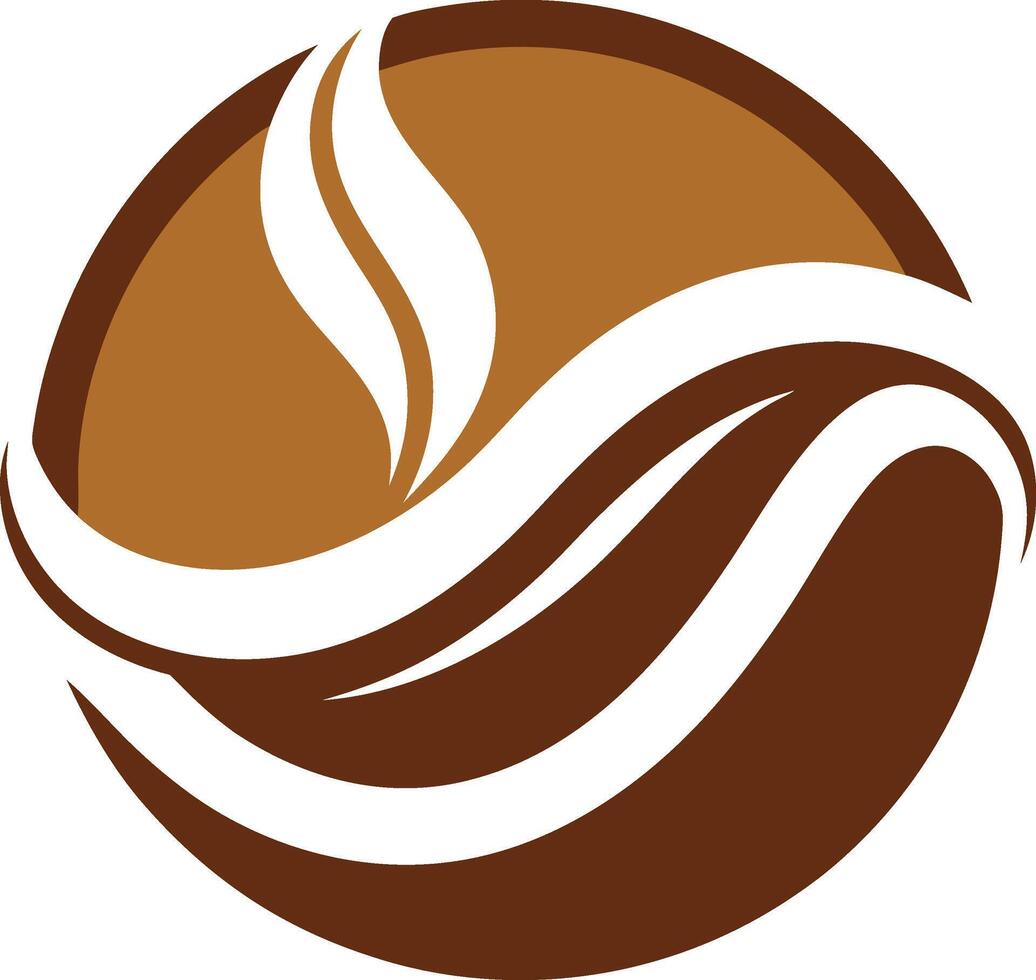 Coffee bean, elegantly combined with abstract flowing lines vector