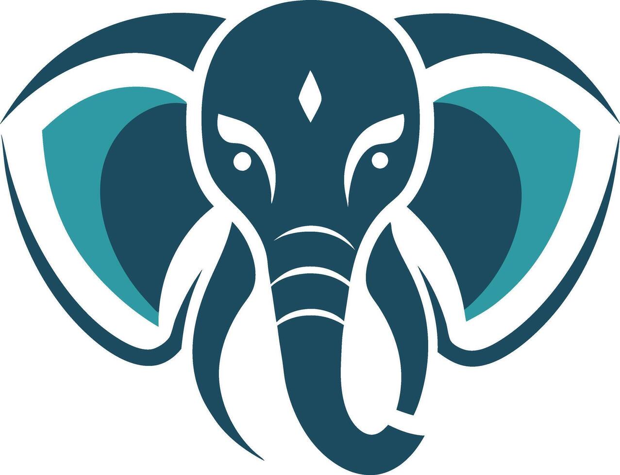 A minimalist illustration of an elephant head with a clean and modern design vector