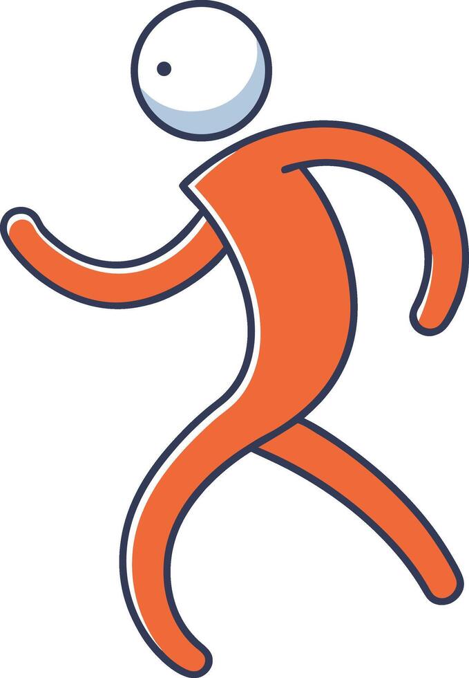 Figure in mid-stride, radiating vitality and movement with a clean, minimalist design and vibrant colors vector