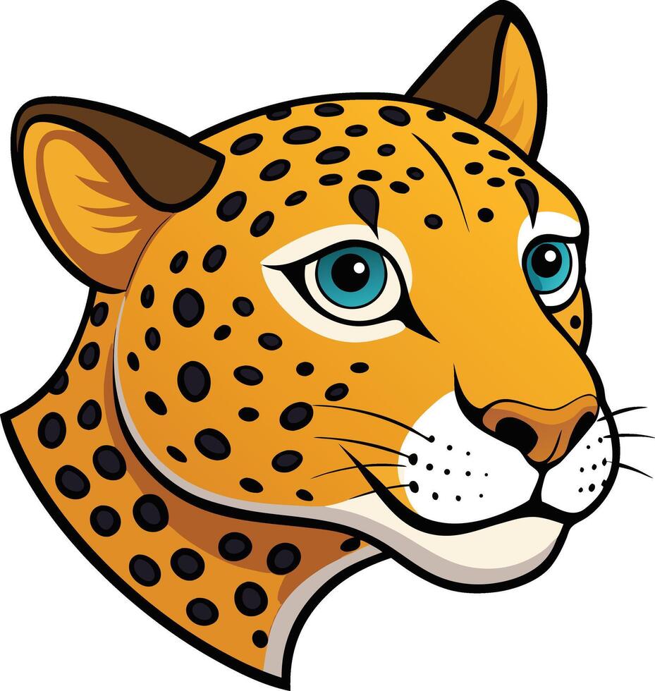 Jaguar is portrayed in a vibrant illustration, showcasing its distinctive spots, sharp gaze, and captivating presence vector
