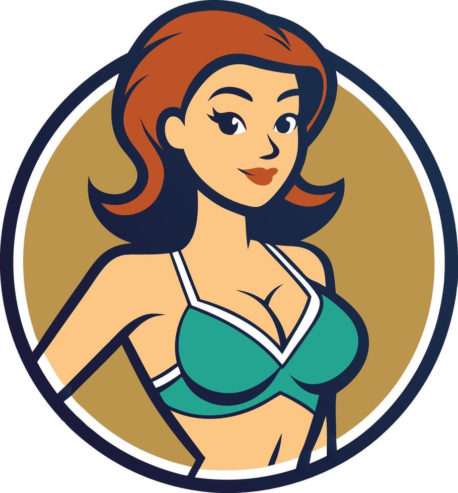 Elegant Lady in Bikini logo vector
