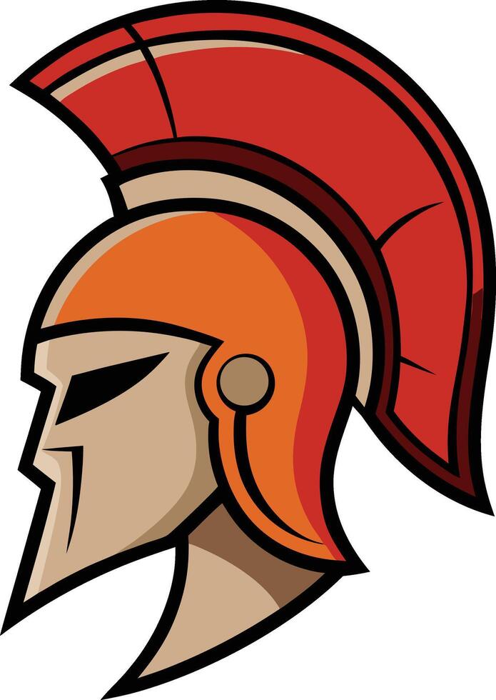 Spartan warrior in a vibrant helmet vector