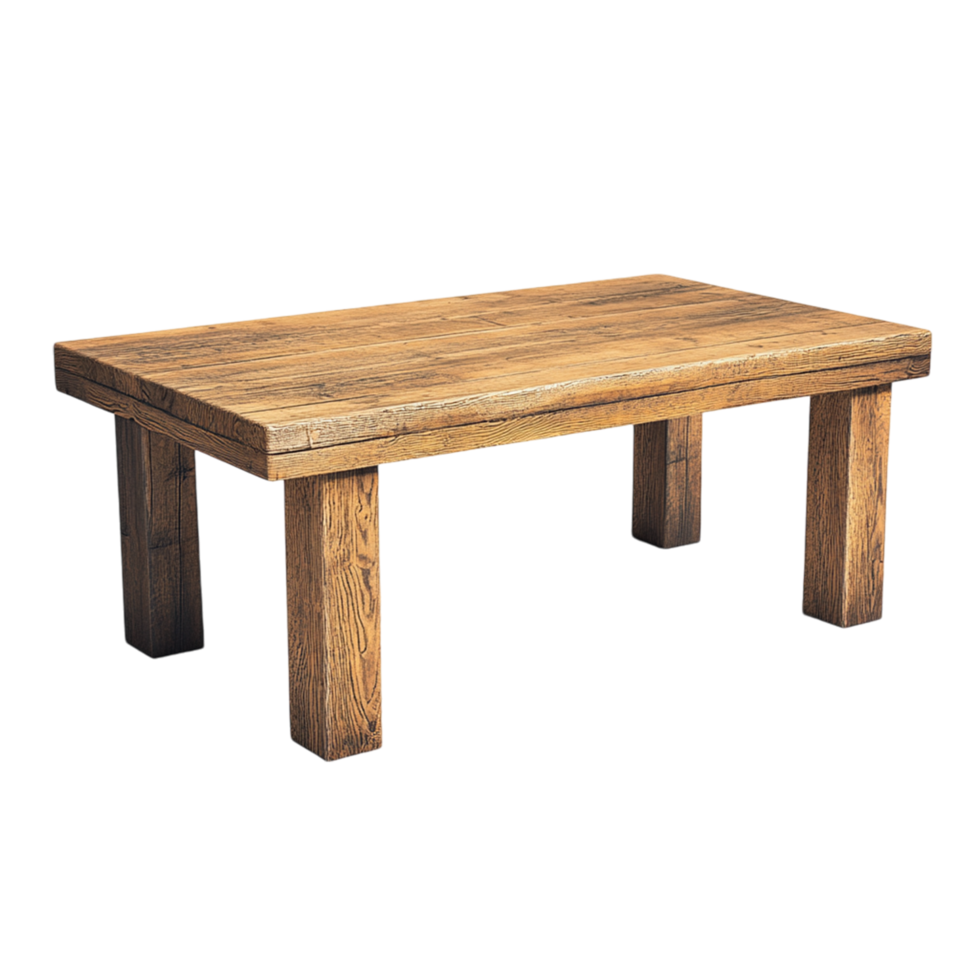 a wooden table on a transparent background png
